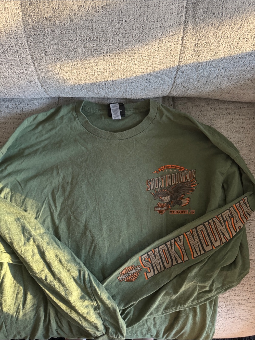 Harley Davidson Smoky Mountain Green Long-Sleeve Graphic Tee